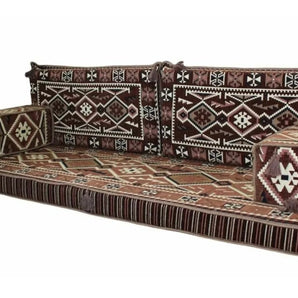 ARABIC MAJLIS JALSA TURKISH SOFA, OTTOMAN STYLE FLOOR CUSHION SEATING (10cm Thickness)