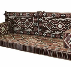 ARABIC MAJLIS JALSA TURKISH SOFA, OTTOMAN STYLE FLOOR CUSHION SEATING (10cm Thickness)